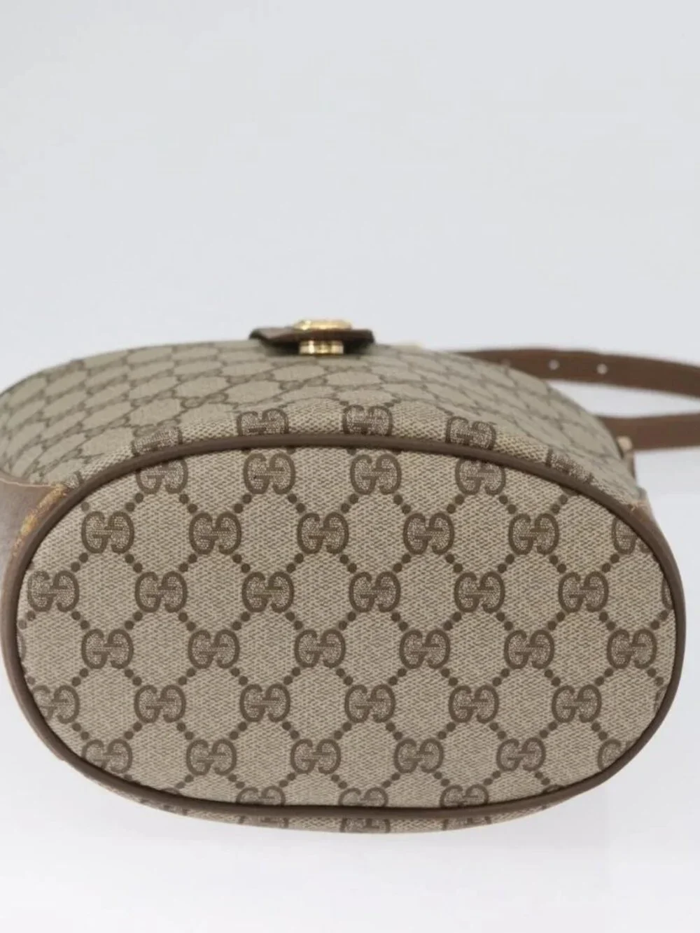 GUCCI GG Supreme Web Sherry Line Bag PVC Beige Gold 904 02 081 Auth ep13481 - Picture 7 of 16